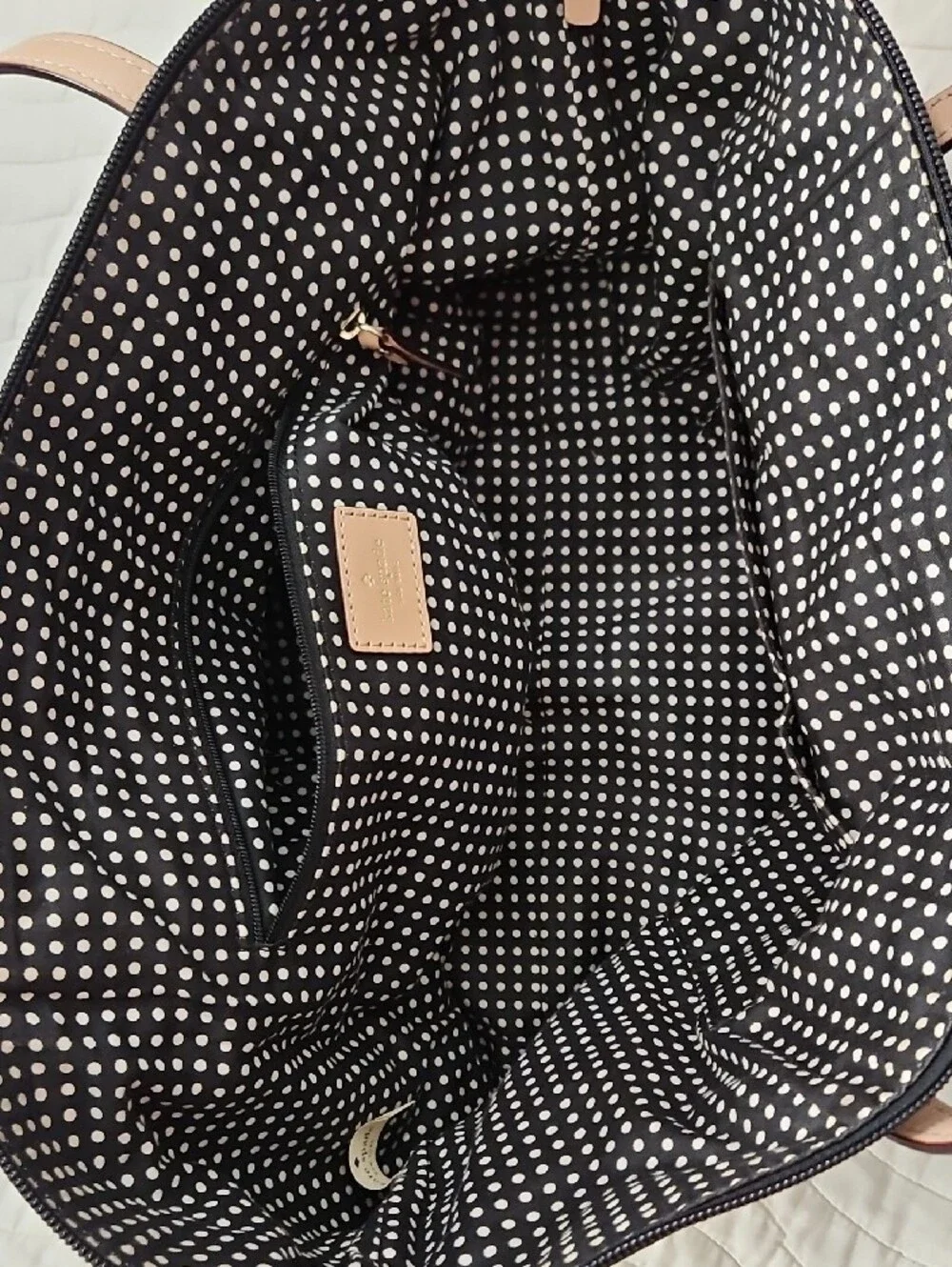 kate spade Black Tote with Tan Handles